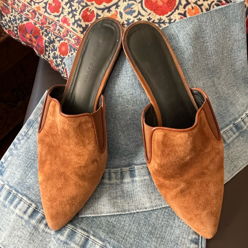 Jenni Kayne Suede Slides- Size 38 1/2- Made in Italy